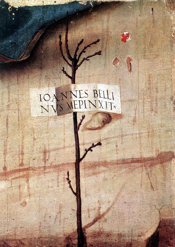 BELLINI, Giovanni Small Tree with Inscription (fragment) china oil painting image